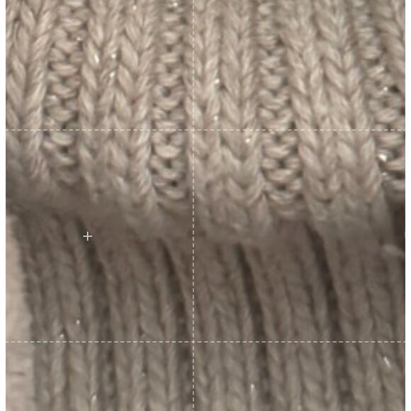 TOMMY BAHAMA Cotton Cable Knit Turtleneck Fisherman Sweater Beige Metallic Gold - Picture 4 of 5